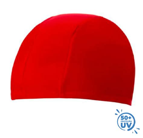 Touca Natação Lisa Infantil c Proteção UV 50 Vermelho Everly Bonés e