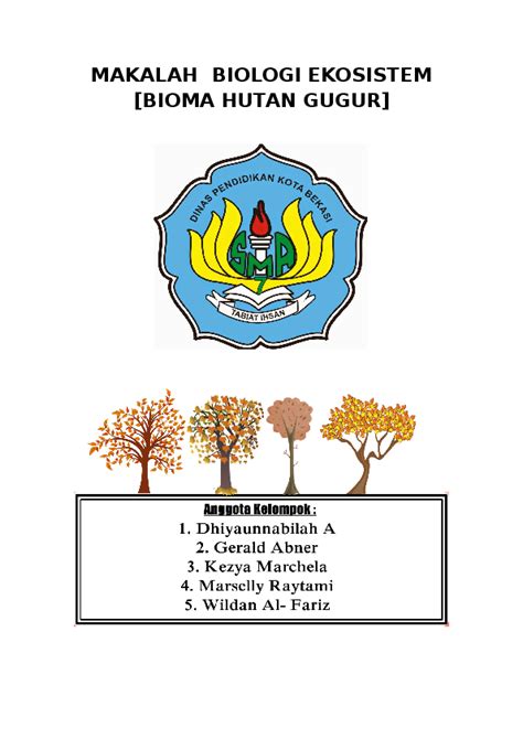 (DOC) MAKALAH BIOLOGI EKOSISTEM [BIOMA HUTAN GUGUR