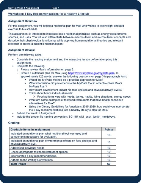 Sci Wk Assn Sci Week Assignment Page Worksheet Key