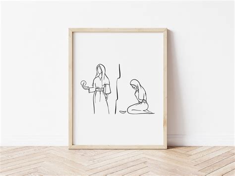 The Parable Of The Ten Virgins Matthew 25 Illustration Bible Etsy