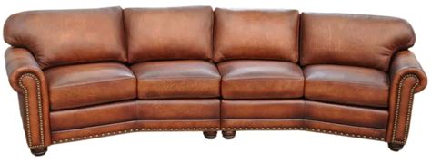 Dominion Leather Four Cushion Conversation Sofa By American Style