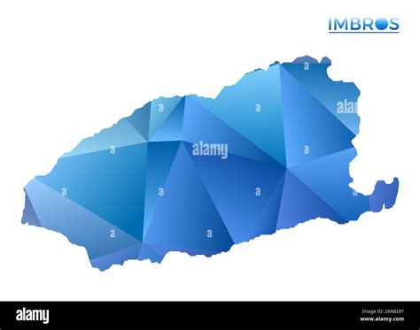 Vector Poligonal Imbros Mapa Isla Geom Trica Vibrante En Estilo