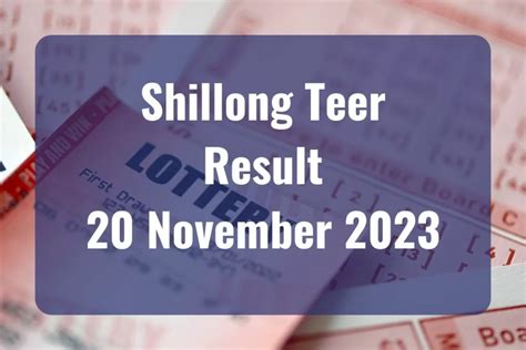 Shillong Teer Result Today November Live Updates Winning