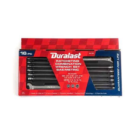 Duralast Sae And Metric Ratcheting Combination Wrench Set Piece