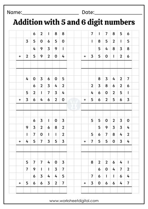 Addition Worksheets Worksheet Digital Worksheets Library