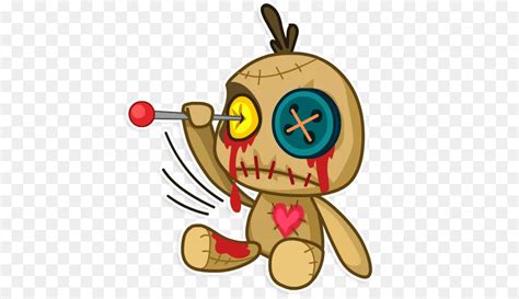 Halloween Creepy Voodoo Doll Isolated Clipart Set Black Magic Clip