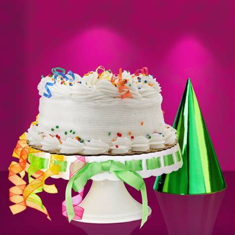 Delicious White Vanilla Birthday Cake Confetti Stock Photo Image Of