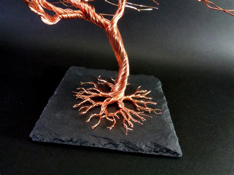 Copper Windswept Weeping Willow Wire Tree Sculpture Metal Tree Of Life