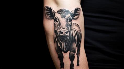 Premium Photo A Water Buffalo Tattoo On The Arm