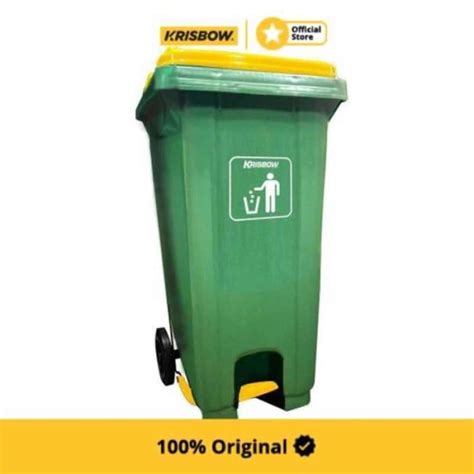 Jual Krisbow 120 Ltr Tempat Sampah Plastik Outdoor Hijau Murah Di