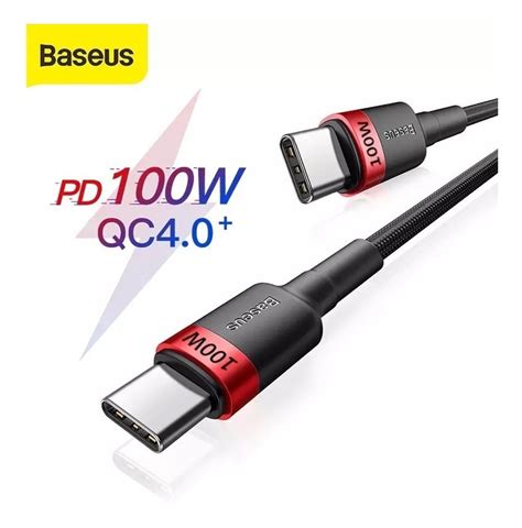 Cable Baseus Usb Tipo C A Tipo C 100w Qc4 0 Carga Rápida 2m Mercado Libre