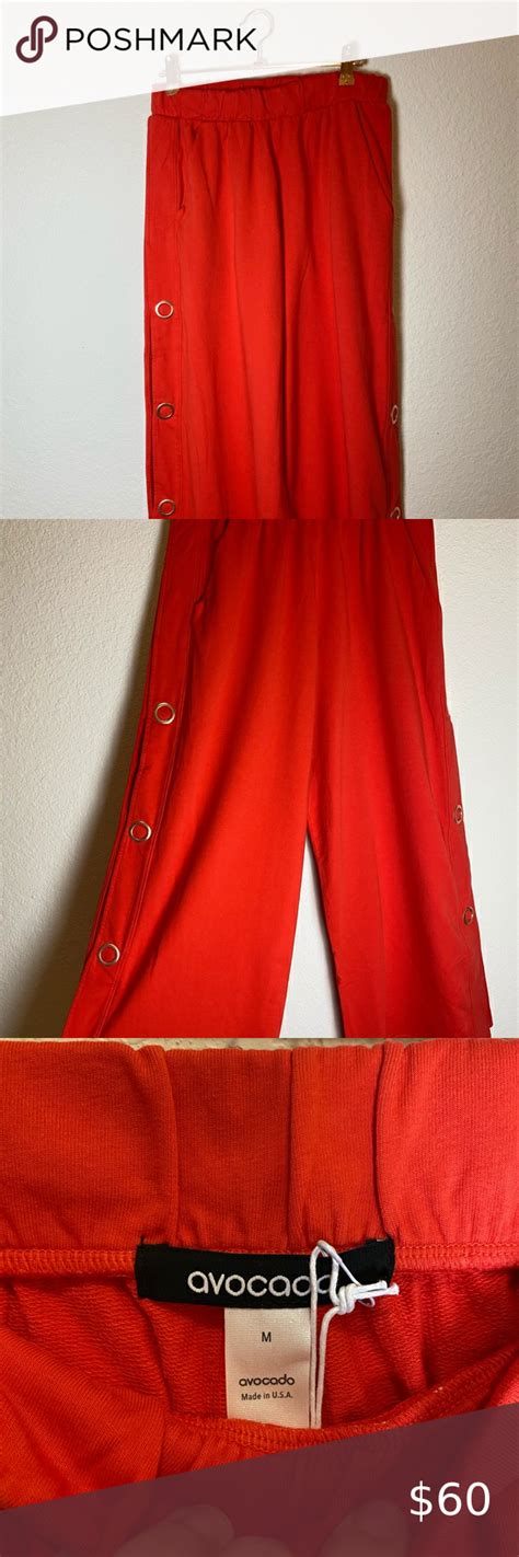 Nwt Avocado Red Orange Flowy Yoga Lounge Leggings Size Medium