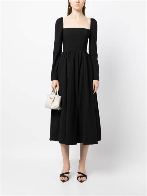 Reformation Elly Square Neck Midi Dress Farfetch