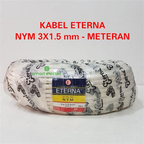 Jual Kabel Listrik Eterna NYM 3x1 5mm Meteran Tunggal Tembaga Murni SNI