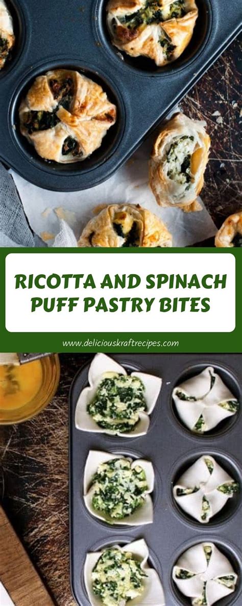 Ricotta And Spinach Puff Pastry Bites Spinach Puff Pastry Spinach Puff Kraft Recipes