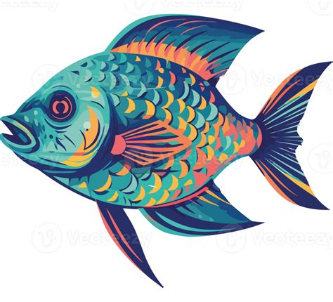 A Colorful Fish With A Transparency Background 49468332 Png