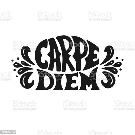 Ilustración De Carpe Diem Letras Dibujadas A Mano Refranes Latinos Y