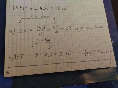 Narysuj odcinek ab o długości 4 cm 6mm oraz odcinek a CD 2 razy