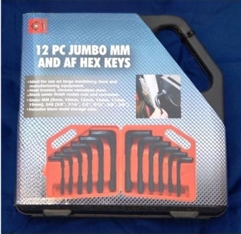 12Pc Jumbo Mm AF Hex Key Set IRISH TOOLS SHOP