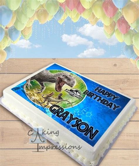 Jurassic World Indominus Rex With Velociraptors Edible Image Sheet Cake Topper Birthday Sheet