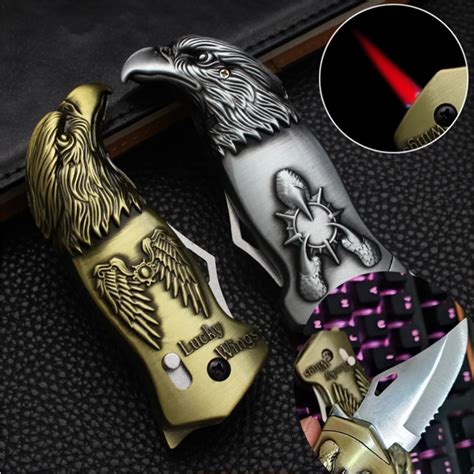 Outdoor Multifunctional Metal Eagle Folding Knife Windproof Cigarette