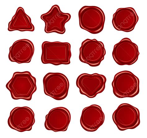 Red Wax Seal Vector Art Png Realistic Red Wax Seal Insignia Seal