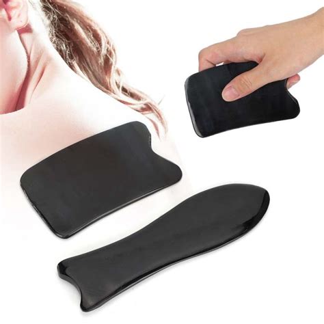 Ox Horn Scraping Board Face Massage Pain Relief Gua Sha Tool Square