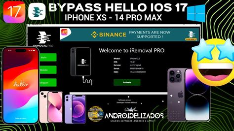 Bypass Hello Señal iPhone XR 14 ProMax iRemoval Pro iOS 17 Windows