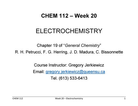 Chem 112 Lecture Notes 2 Week 20 Chem 112 Week 20