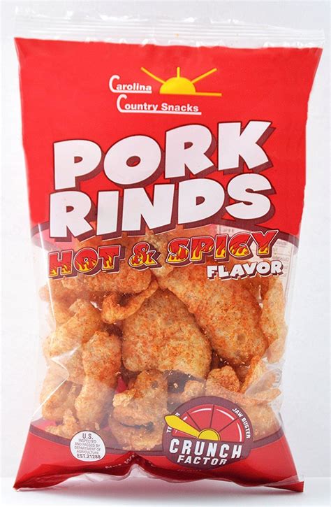 Fried Pork Rinds Hot And Spicy 24 Bags 1 75oz Each