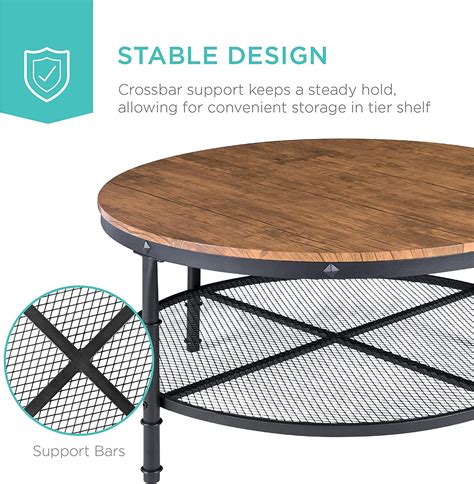 Wooden Tabletop Round Industrial Coffee Table Accent Table For Living Room Buy Coffee Table