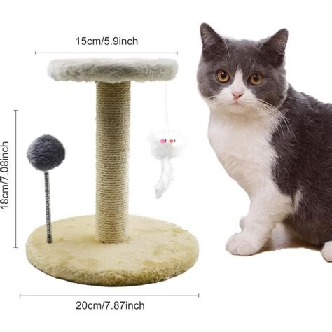 Arbre à chat avec plateforme en peluche colonne à chat avec sisal