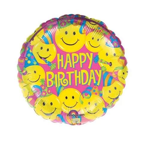 5pcs 18 Inch Round Smiles Smiley Face Anagram Foil Balloons Happy