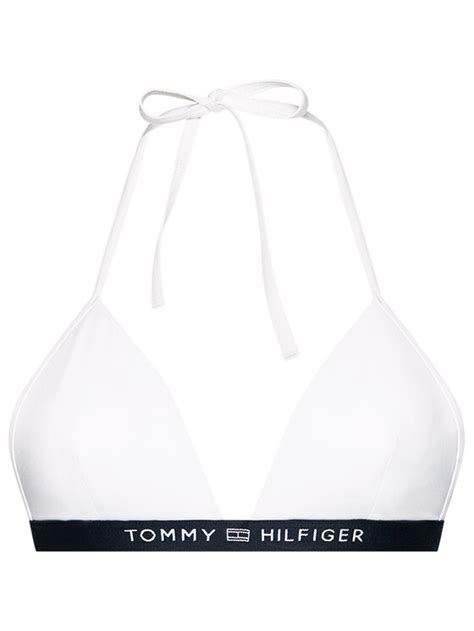 Tommy Hilfiger Góra od bikini Triangle Fixed UW0UW02708 Biały Modivo pl