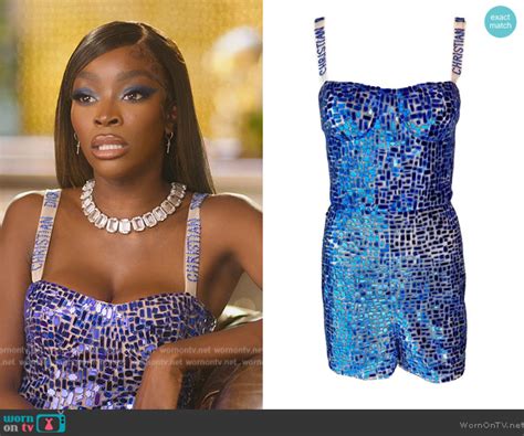 WornOnTV Chelseas Blue Sequin Confessional Dress On Selling Sunset