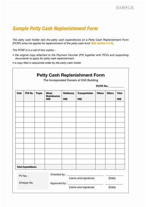 Stunning Petty Cash Replenishment Form Excel Mileage Expense Sheet