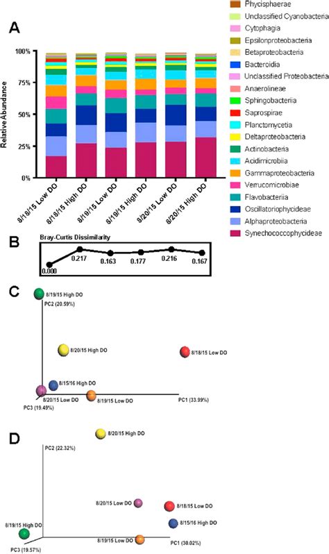 A Relative Abundance Of 16s Rrna Sample Libraries B Bray Curtis