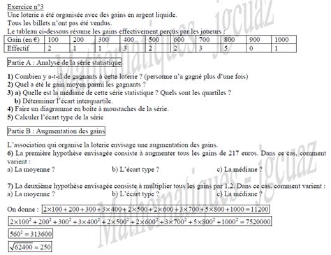 Statistique descriptive Exercice corrigé 21 en statistique descriptive