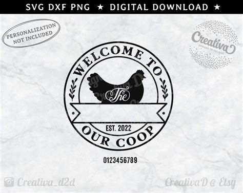 Welcome To Our Coop Svg Png Dxf Chicken Coop Round Sign Svg Etsy