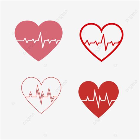 Heartbeat Icon Vector With Heart Heart Health Heartbeat Png And