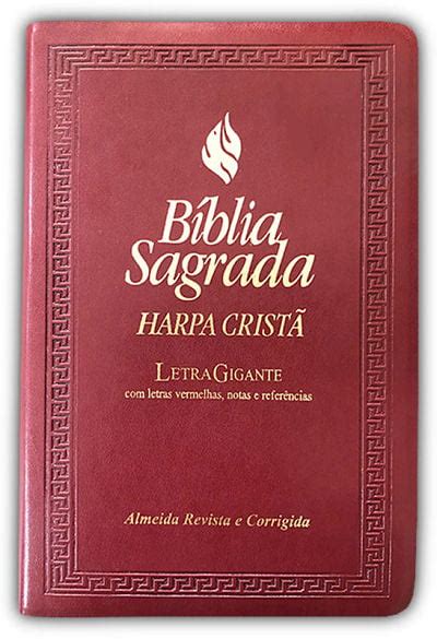 B Blia Sagrada Rc Harpa Crist Letra Gigante Luxo Vinho