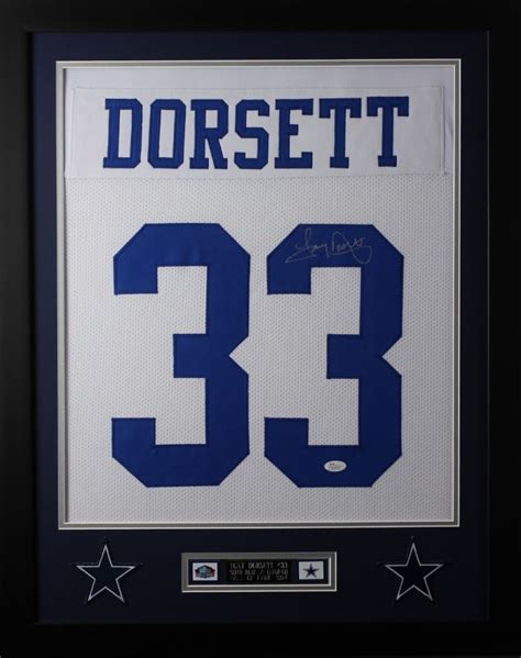 Tony Dorsett Signed Dallas Cowboys 24x30 Custom Framed Jersey Jsa Coa