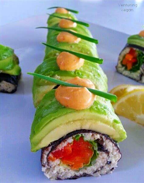 Venturing Vegan: Dragon Roll with Cauliflower and Hemp "Rice" and Spicy ...