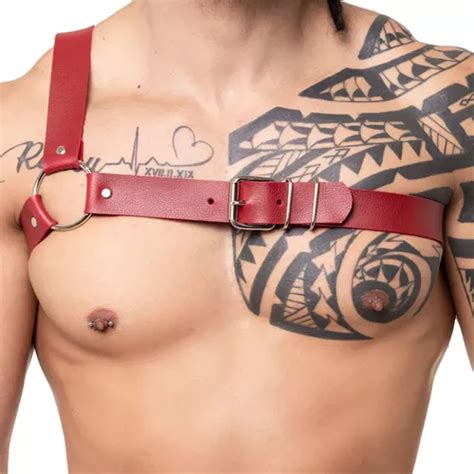 Arreio Masculino Harness Meio Ombro De Couro E Argolas Parcelamento