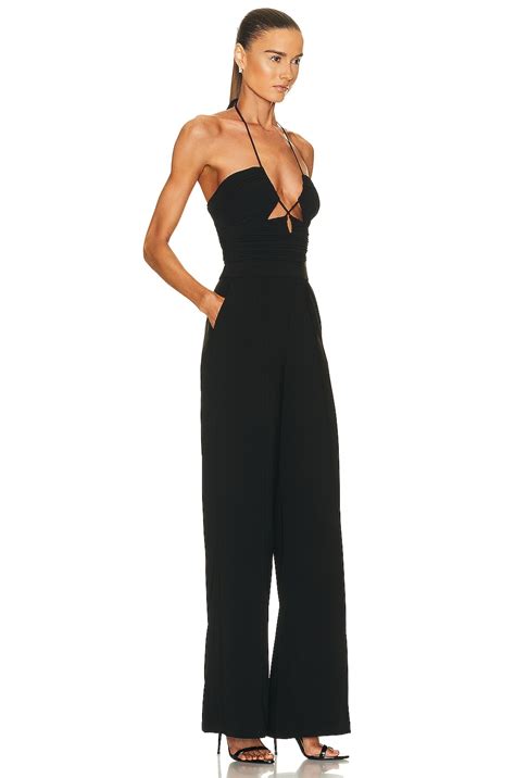 Simkhai Gala Plisse Cut Out Jumpsuit In Black Fwrd