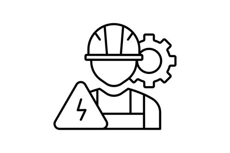 Electrical Engineering Icon Illustration Electrical Worker Icon