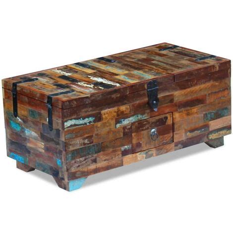 vidaXL Coffre table basse Bois de récupération massif 80 x 40 x 35 cm