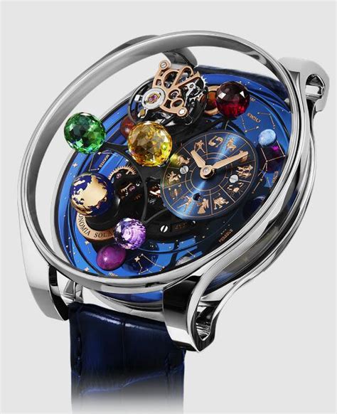 Jacob Co ASTRONOMIA SOLAR JEWELRY PLANETS ZODIAC WHITE GOLD Watch