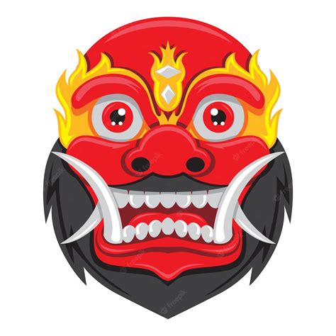 Premium Vector Cartoon Bali Mask