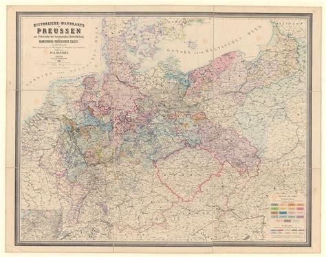 Historische Wandkarte Von Preussen Zur Uebersicht Der Territoriaten